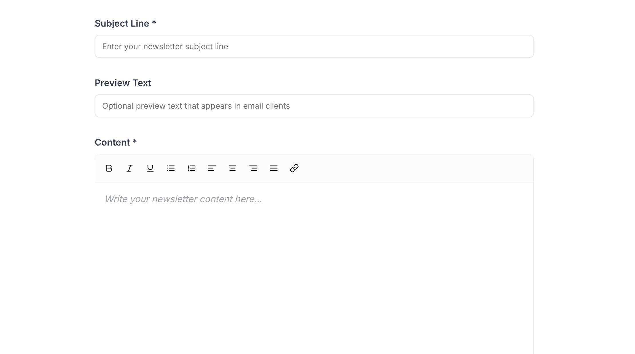 Newsletter Editor Interface